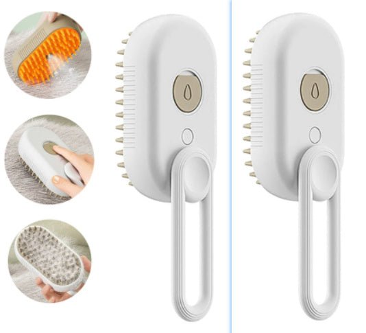 3 - in - 1 Electric Steam Brush for Cats & Dogs | Steamy Grooming & Hair Removal Comb - Ferano Pet3 - in - 1 Electric Steam Brush for Cats & Dogs | Steamy Grooming & Hair Removal CombFerano Pet3 - in - 1 Electric Steam Brush for Cats & Dogs | Steamy Grooming & Hair Removal CombWhite 2pcsUSB