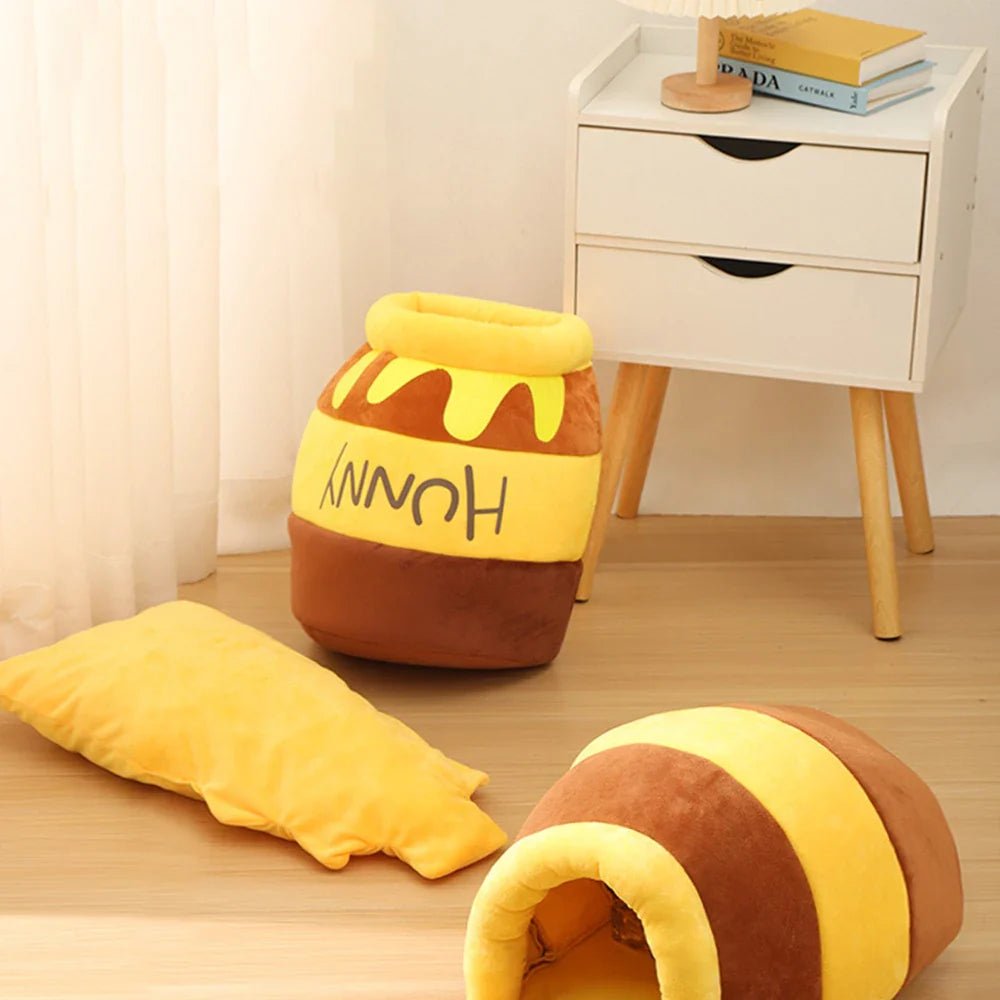 Adorable Honey Jar Theme Cat Bed - Ferano PetAdorable Honey Jar Theme Cat BedFerano PetAdorable Honey Jar Theme Cat Bed