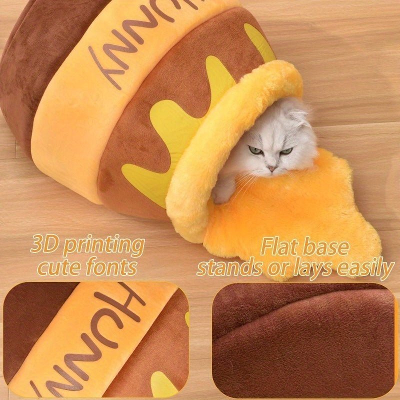 Adorable Honey Jar Theme Cat Bed - Ferano PetAdorable Honey Jar Theme Cat BedFerano PetAdorable Honey Jar Theme Cat BedCat Cave Bed