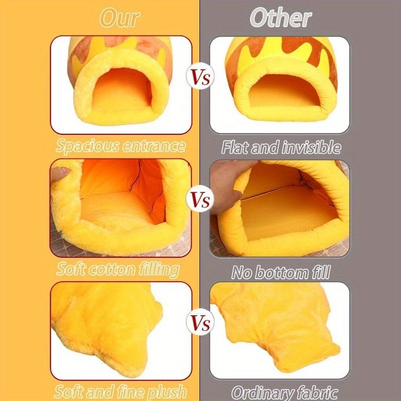 Adorable Honey Jar Theme Cat Bed - Ferano PetAdorable Honey Jar Theme Cat BedFerano PetAdorable Honey Jar Theme Cat BedCat Cave Bed