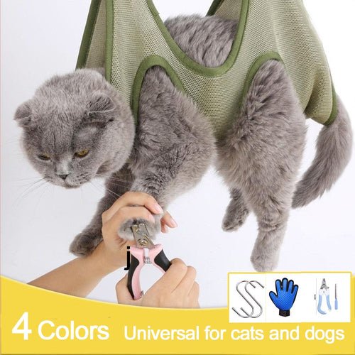 Cat Grooming Restraint Bag with Hammock - Ferano PetCat Grooming Restraint Bag with HammockFerano PetCat Grooming Restraint Bag with Hammock2 - 6KGGreen