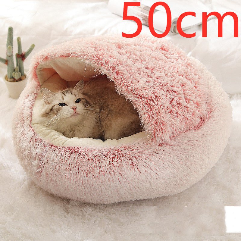Cozy 2 - in - 1 Pet Bed | Warm Cave House for Dogs & Cats - Ferano PetCozy 2 - in - 1 Pet Bed | Warm Cave House for Dogs & CatsFerano PetCozy 2 - in - 1 Pet Bed | Warm Cave House for Dogs & CatsPink50cm