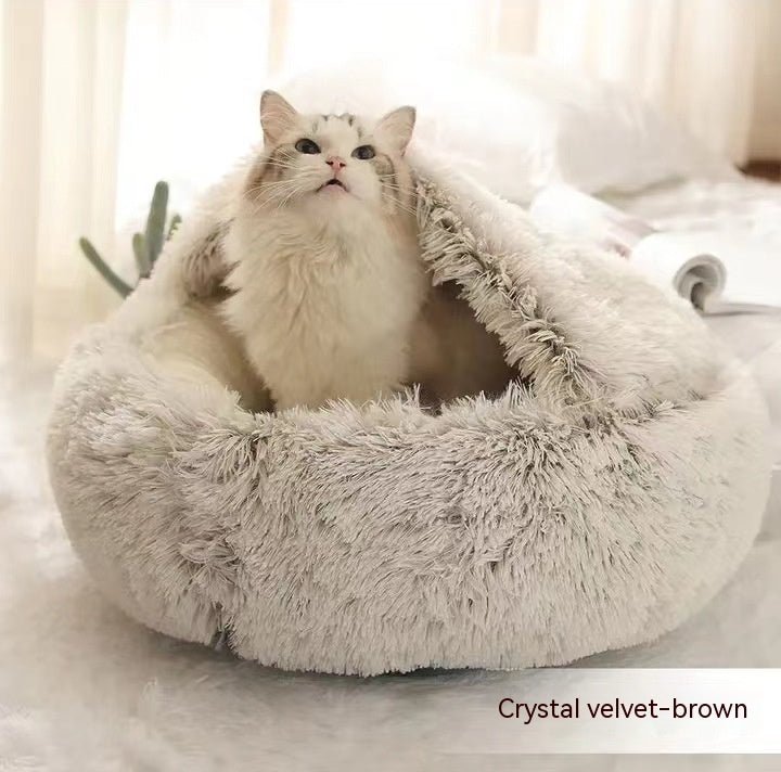 Cozy 2 - in - 1 Pet Bed | Warm Cave House for Dogs & Cats - Ferano PetCozy 2 - in - 1 Pet Bed | Warm Cave House for Dogs & CatsFerano PetCozy 2 - in - 1 Pet Bed | Warm Cave House for Dogs & CatsBrown 40cm setC