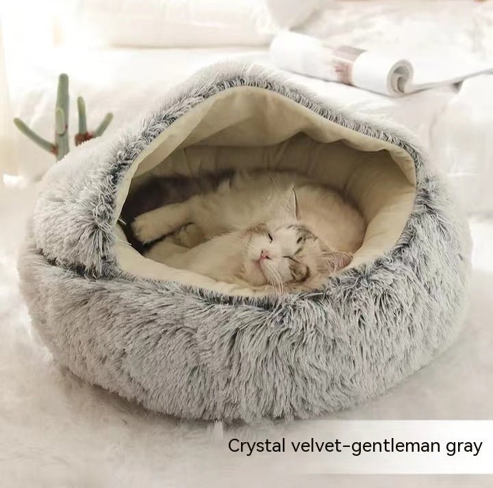 Cozy 2 - in - 1 Pet Bed | Warm Cave House for Dogs & Cats - Ferano PetCozy 2 - in - 1 Pet Bed | Warm Cave House for Dogs & CatsFerano PetCozy 2 - in - 1 Pet Bed | Warm Cave House for Dogs & CatsBrown 40cm setC