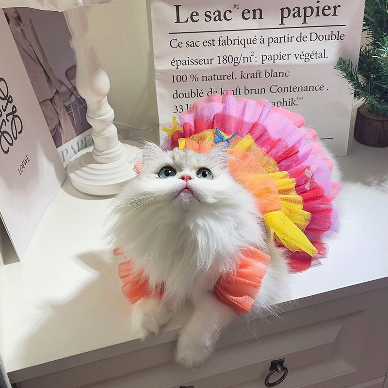 Cute Lace Mesh Cat Dress | Princess Style Outfit - Ferano PetCute Lace Mesh Cat Dress | Princess Style OutfitFerano PetCute Lace Mesh Cat Dress | Princess Style OutfitDream Purple GradientL