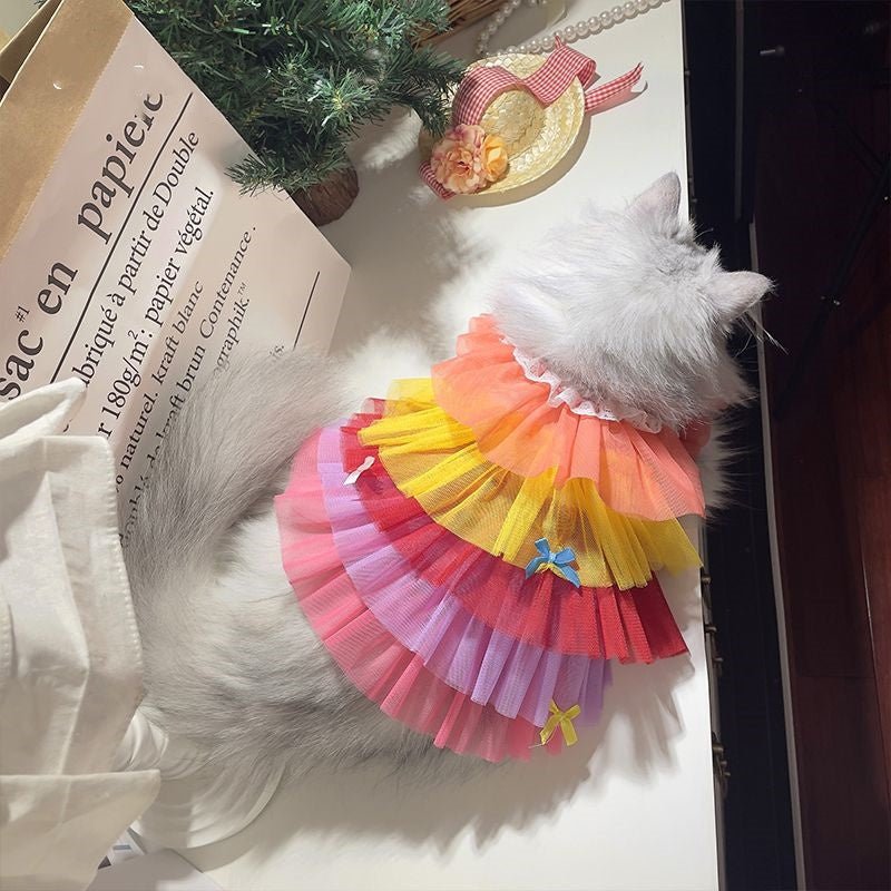 Cute Lace Mesh Cat Dress | Princess Style Outfit - Ferano PetCute Lace Mesh Cat Dress | Princess Style OutfitFerano PetCute Lace Mesh Cat Dress | Princess Style OutfitDream Purple GradientL