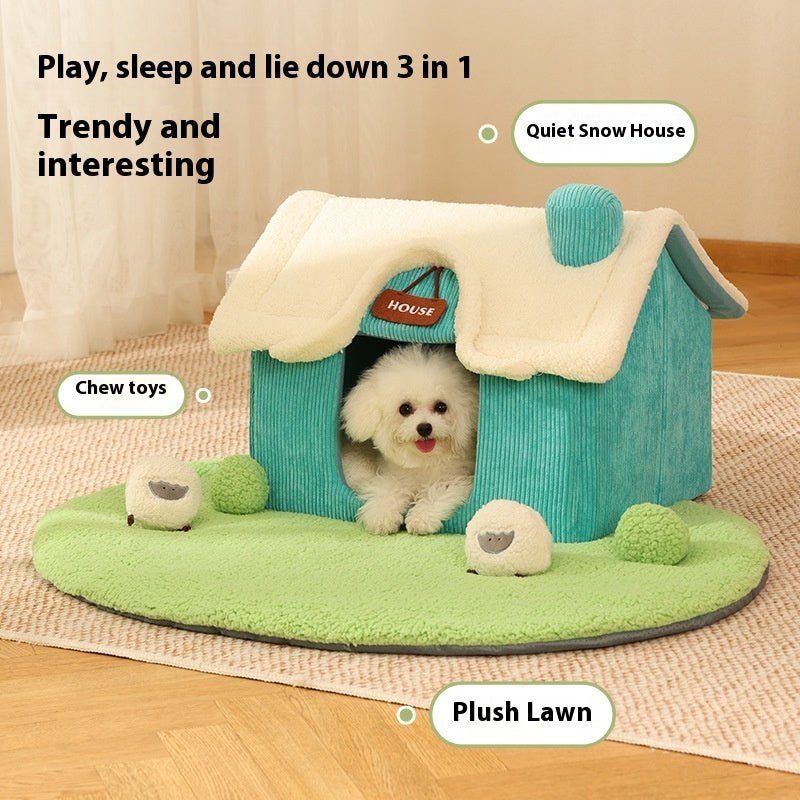 Cute Warm Cartoon Pet House Bed | Cozy Winter Home - Ferano PetCute Warm Cartoon Pet House Bed | Cozy Winter HomeFerano PetCute Warm Cartoon Pet House Bed | Cozy Winter HomeSmall Villa Lawn Mat ToysSuitable For Pets Within 5kg