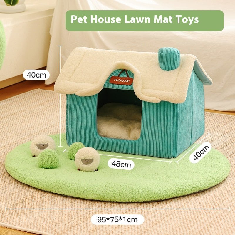 Cute Warm Cartoon Pet House Bed | Cozy Winter Home - Ferano PetCute Warm Cartoon Pet House Bed | Cozy Winter HomeFerano PetCute Warm Cartoon Pet House Bed | Cozy Winter HomeSmall Villa Lawn Mat ToysSuitable For Pets Within 5kg