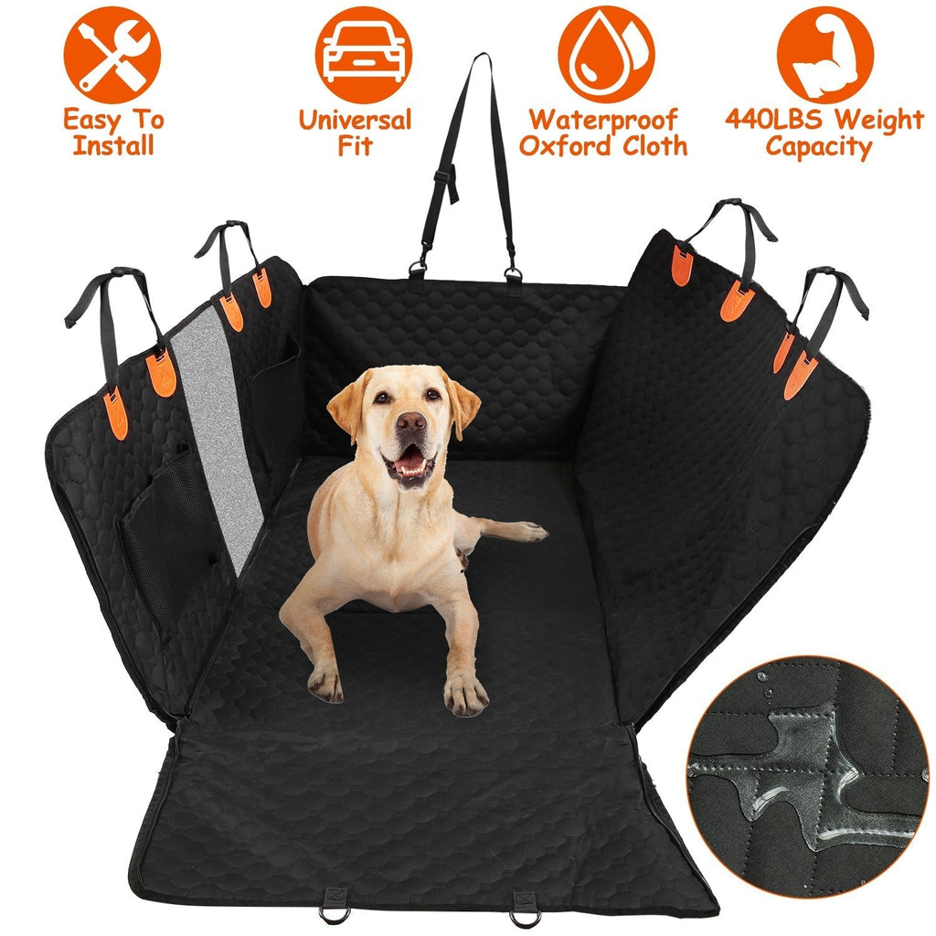 Dog Car Back Seat Cover With Zippered Mesh Storage Bag - Ferano PetDog Car Back Seat Cover With Zippered Mesh Storage BagFerano PetDog Car Back Seat Cover With Zippered Mesh Storage BagBlack