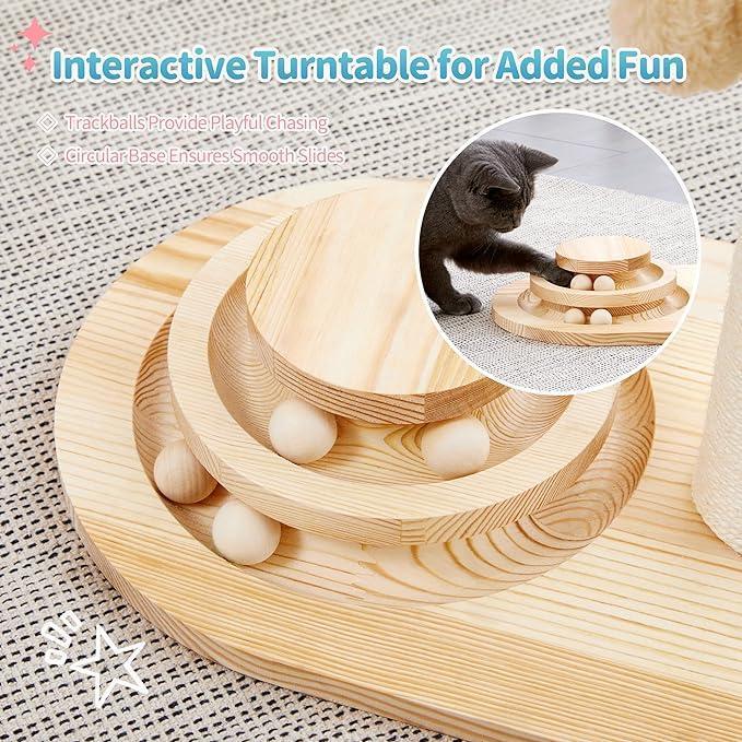 Mushroom Interactive Cat Scratching Toy | 2 - in - 1 Ball Track & Sisal Post - Ferano PetMushroom Interactive Cat Scratching Toy | 2 - in - 1 Ball Track & Sisal PostFerano PetMushroom Interactive Cat Scratching Toy | 2 - in - 1 Ball Track & Sisal PostWood