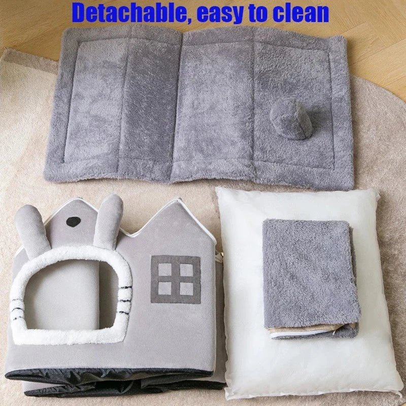 Removable Roof Plush Pet House - Ferano PetRemovable Roof Plush Pet HouseFerano PetRemovable Roof Plush Pet HouseSBrown