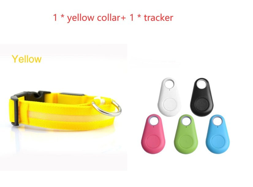 Safety Dog LED Collar - Ferano PetSafety Dog LED CollarFerano PetSafety Dog LED CollarYellow x trackerL