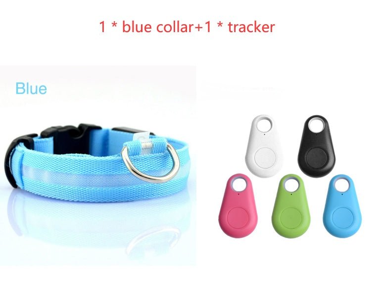 Safety Dog LED Collar - Ferano PetSafety Dog LED CollarFerano PetSafety Dog LED CollarBlue x trackerL