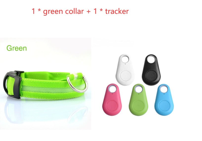 Safety Dog LED Collar - Ferano PetSafety Dog LED CollarFerano PetSafety Dog LED CollarGreen x trackerL