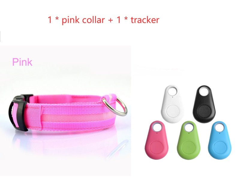 Safety Dog LED Collar - Ferano PetSafety Dog LED CollarFerano PetSafety Dog LED CollarPink x trackerL
