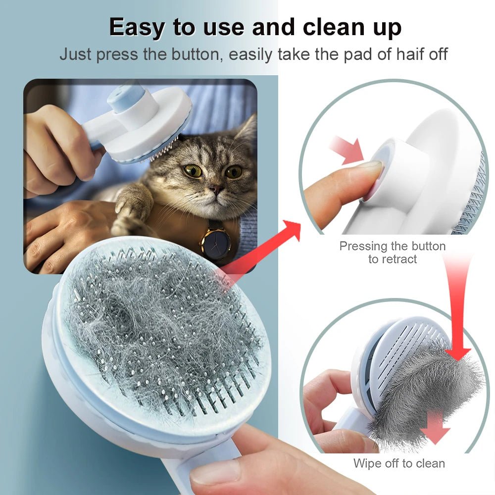Self - Cleaning Pet Brush - Ferano PetSelf - Cleaning Pet BrushFerano PetSelf - Cleaning Pet BrushWhite Pink